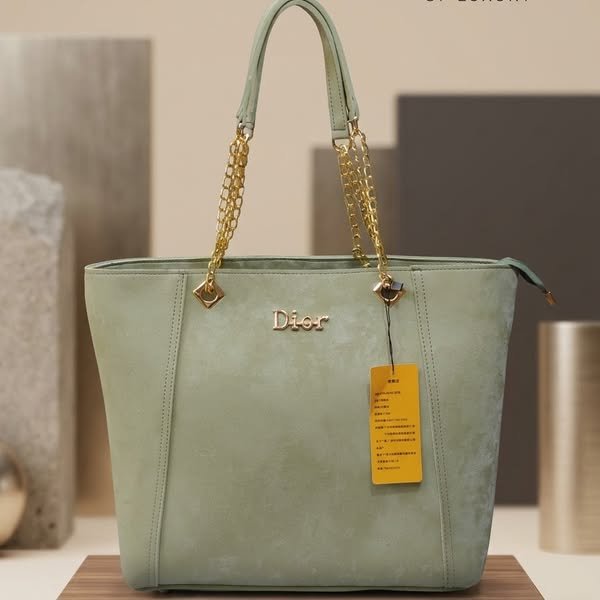 Brushed Suede Chain-Strap Everyday Tote Bag