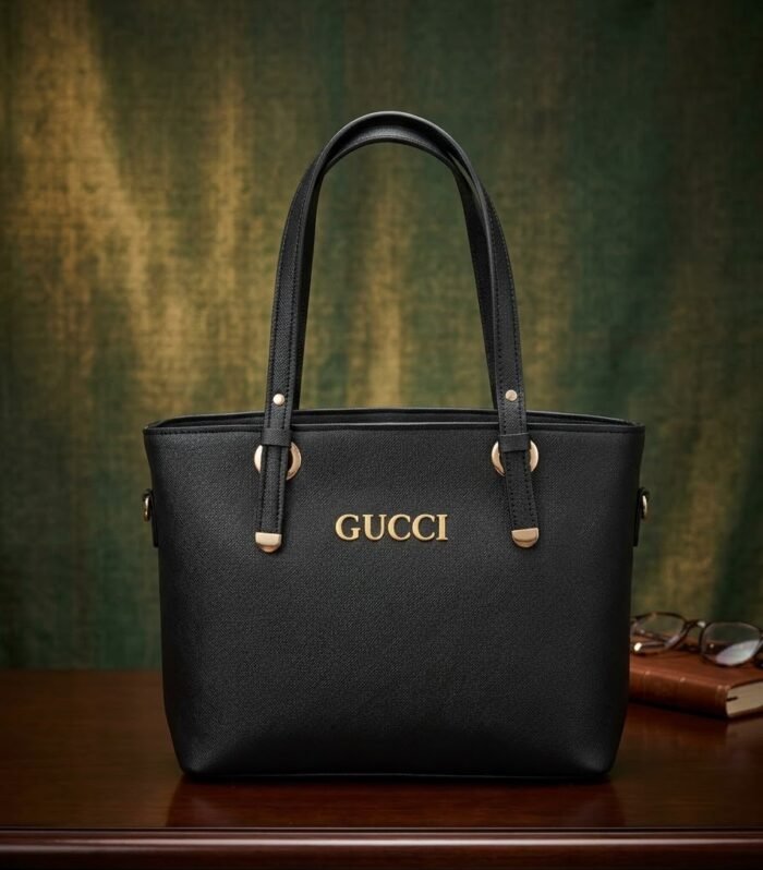 Classic Structured Saffiano Shopper Tote Bag with Dual Shoulder Straps